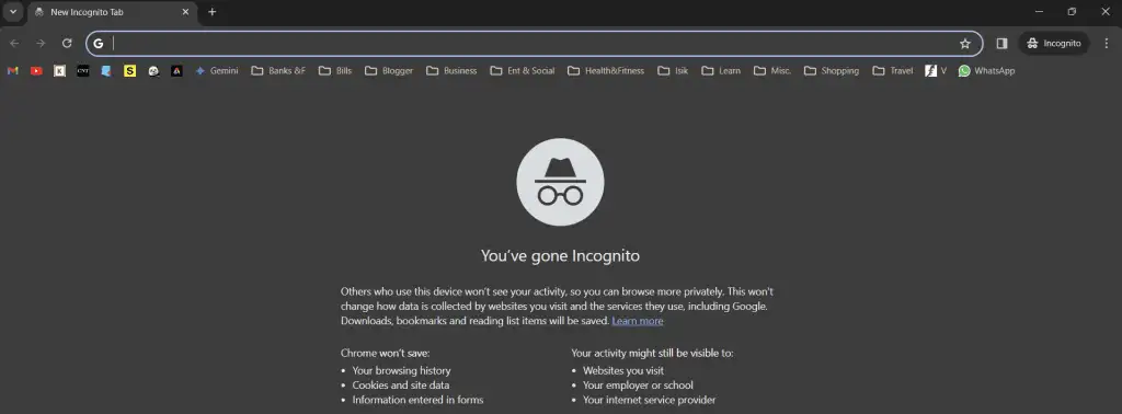 Google flights Incognito